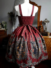 Load image into Gallery viewer, Dance Macabre Dress (Black, white, red , blue )