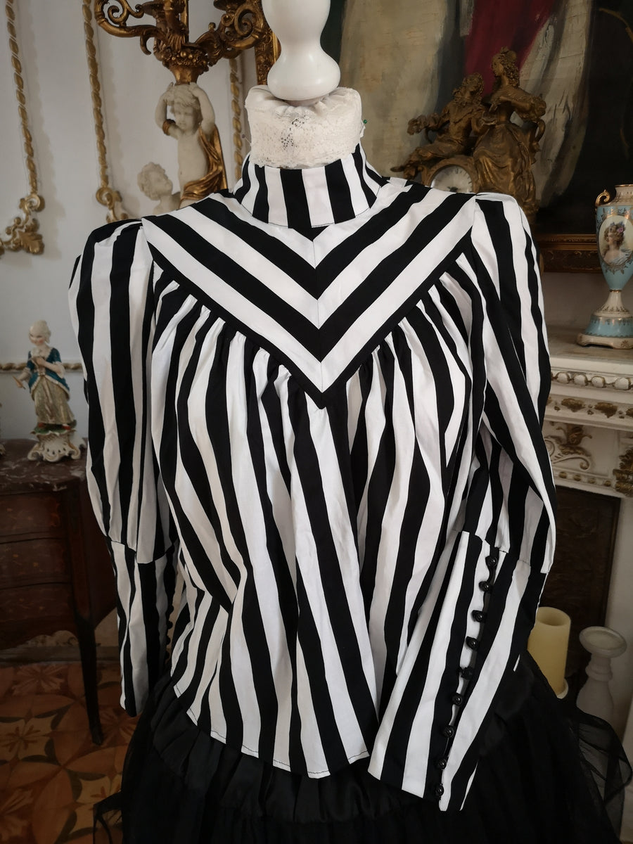 princess polly baby blue dress Masquerade Grey & Black Striped Polonaise Dress