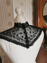 Load image into Gallery viewer, Edwardian Black Lace Collar