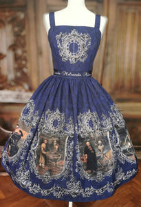 Dance Macabre Dress  (Black, white, red , blue )