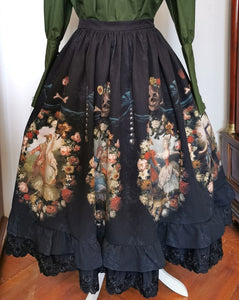 Rococo Dance Macabre Skirt Black