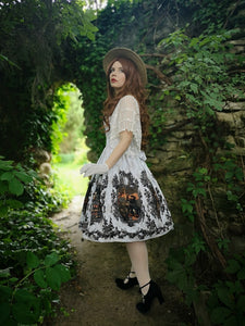 Dance Macabre Dress  (Black, white, red , blue )