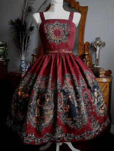 Dance Macabre Dress  (Black, white, red , blue )