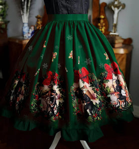 Krampus Skirt ( Black, burgund, green )