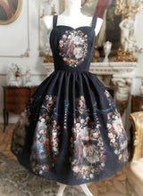 Load image into Gallery viewer, Rococo Dance Macabre Dress - Black, pink, blue
