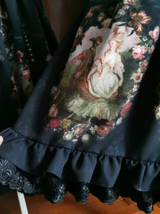 Rococo Dance Macabre Skirt Black