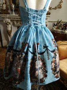 Rococo Dance Macabre Dress - Black, pink, blue