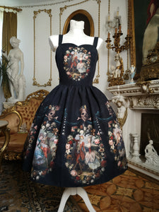 Rococo Dance Macabre Dress - Black, pink, blue