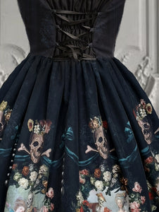 Rococo Dance Macabre Dress - Black, pink, blue