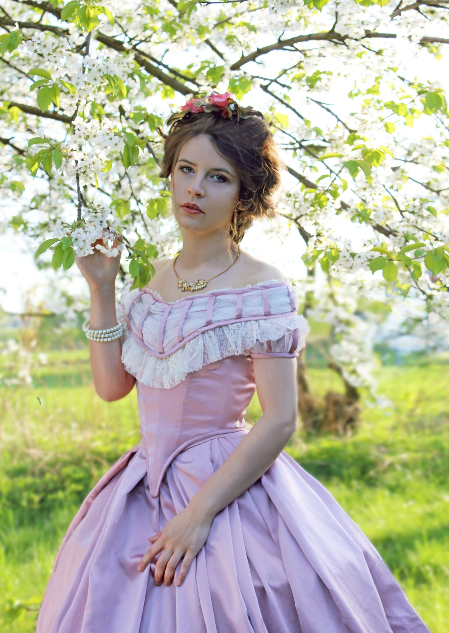 crinoline dress The Skirt with Lace in Pearl XS Crafted with the finest attention to detail 1950's silk chiffon wedding dress
